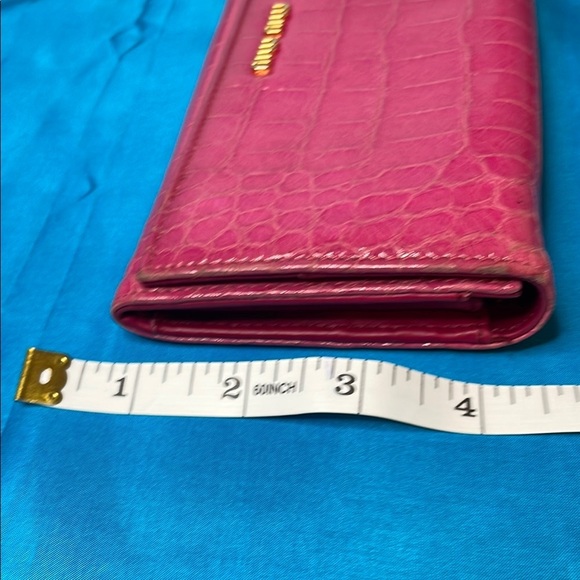 Miu Miu Pink Crocodile Embossed Wallet - Picture 16 of 16